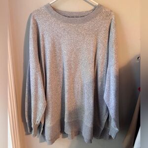 Aerie Gray Oversized Crewneck Sweatshirt XL